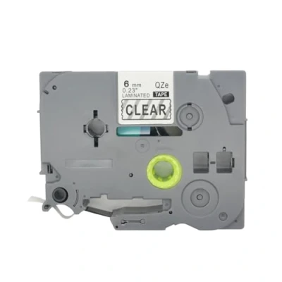 Image of BROVACS 1 Pack Black on Clear Laminated Label Tape Compatible for Brother P Touch Printer TZ 111 TZe 6mm 1/4&quot; OPA4111