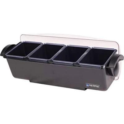 Image of San Jamar BD4014 6 Piece The Dome Condiment Center, 3qt Capacity, 22&quot; Length x 7 1/2&quot; Width 8 Height