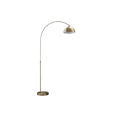 Image of Lindby Lennart arc floor lamp, antique brass