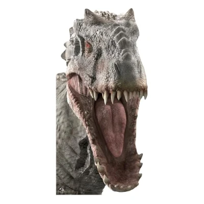 Image of STAR CUTOUTS SC1281 Life Size Cut Out Jurassic World Indominus Rex Dinosaur Stand in Multi Colour 189 CM TALL
