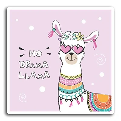 Image of 2 x 10cm No Drama Llama Alpaca Vinyl Stickers Sticker Laptop Luggage #19465 (10cm Tall)