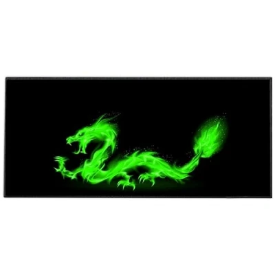 Image of Silent Monsters Mouse Mat Size XX Large 900 x 400 mm, Pad Design: Fire Dragon, Stitched Edges, Mousemat for Office and Gaming, Mousepad Non Slip Rubber Base, Desk XXL