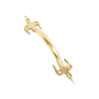 Image of VIBE Pull Handle Fleur De LYS 175mm on Brass for Internal Doors