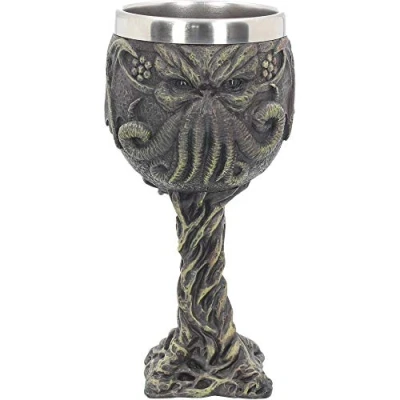 Image of Nemesis Now Cthulhu&#039;s Thirst Goblet 21cm Green, Resin w/stainless steel insert