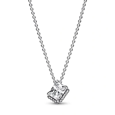 Image of Pandora Rectangular Sparkling Halo Collier Necklace