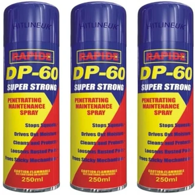 Image of HitlineUK 3 x DP 60 Penetrating Releasing Cleaning Maintenance Spray Lubricant 250ml