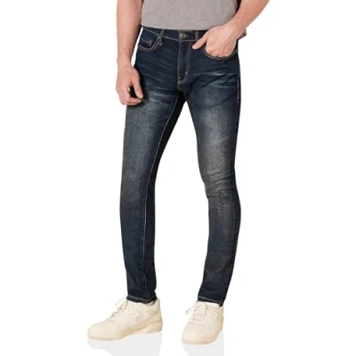 Image of Amazon Essentials Men&#039;s Skinny Fit Stretch Jean, Dark Wash, 31W / 28L