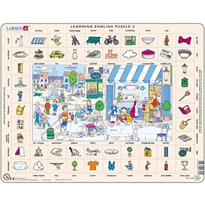 Image of Larsen 7023852108994 Jigsaw Puzzle 70 Pieces Learning English 2: in Restaurant and the City