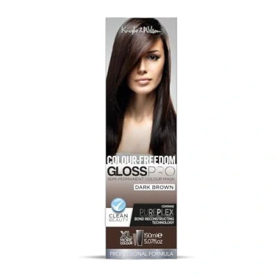 Image of Colour Freedom Gloss Pro 150ml Dark Brown Semi Permanent Hair Colour. Ultra Shine Vegan Mask with PurePlex Ammonia Free Lasts Up To 6 10 Washes