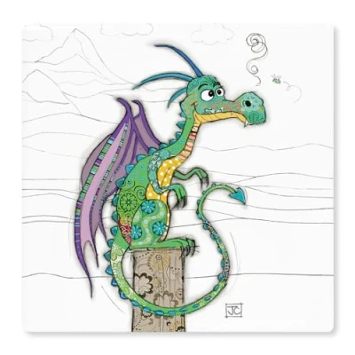 Image of Lesser &amp; Pavey Duncan Dragon Coasters British Designed Eco Cork Drinks For Modern Homes All Types of Cups Mugs Bug Art