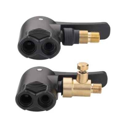 Image of 2 Pack Dual Head Bike Track Pump Tyre Air Multi use Connector Valve Adapter for Mountain Road Replacement Accessories