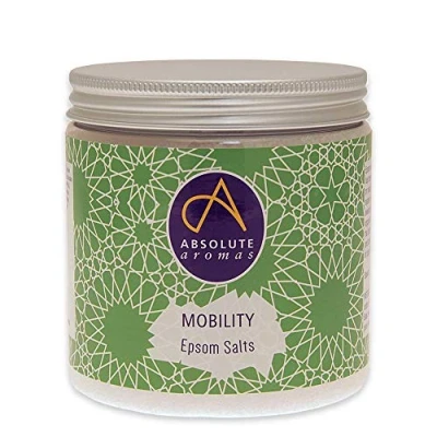 Image of Absolute Aromas Mobility Bath Salts 575g Natural Pink Coarse Himalayan Salt Infused with 100% Pure Essential Oils of Ginger, Eucalyptus, Peppermint and Rosemary