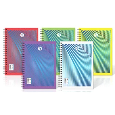 Image of Silvine Daze 140 Page A5 Wirebound Notebooks with Durable Polyprop Covers. [Assorted pack of 5]