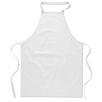 Image of eBuyGB Pack of 1 Catering Cooking Plain Chef&#039;s Unisex Kitchen Apron, Cotton, White