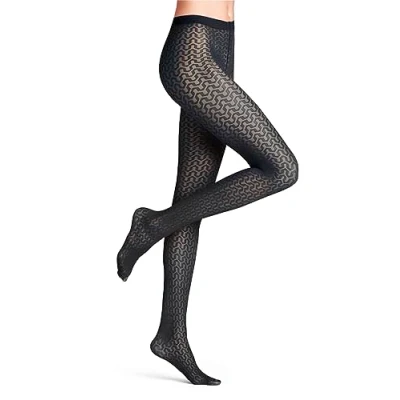Image of FALKE Women&#039;s Cryptogram 30 DEN W TI Sheer Patterned 1 Pair Tights, Blue (Marine 6179), S