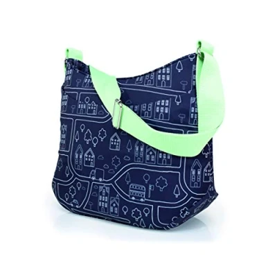 Image of Cosatto Deluxe Baby Changing Bag 2 Inner Pockets, Insulated Bottle Holder, Wipe Clean Change Mat, Keyholder &amp; Adjustable Shoulder Strap (My Town)