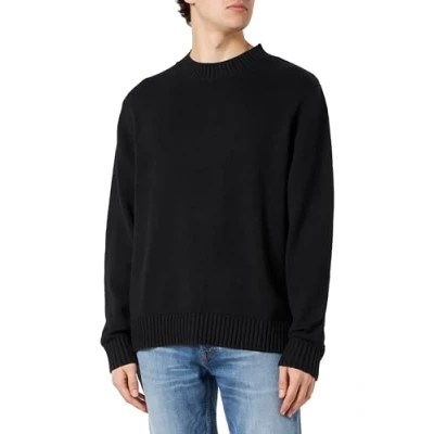 Image of JACK &amp; JONES Men&#039;s Jorcasablanca Knit Crew Neck Jumper, Black, XXL