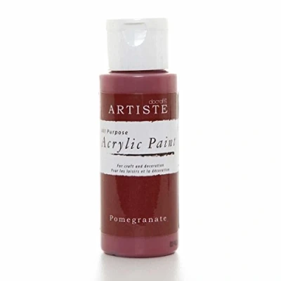 Image of Artiste Acrylic Paint 59ml 2Oz Pomegranate, Quick Drying Professional Art, Craft and Hobby Artists Paint, Vibrant Colour, Water Based Paints Cover All Surfaces with Ease, Ideal for Travel