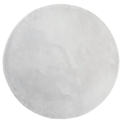 Image of vidaXL Soft Grey Area Rug 100% Polyester Round Floor Mat with Non Slip Backing, Short and Fluffy Pile Design, Machine Washable, Suitable for Underfloor Heating, STANDARD 100 by OEKO TEX Certified.