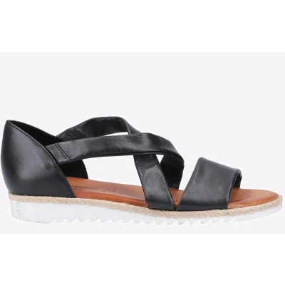 Image of Hush Puppies Women&#039;s Gemma Espadrille Wedge Sandal, Black, 8 UK