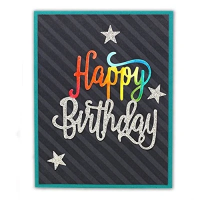 Image of Cutting Dies Stencil Metal Mould Template for DIY Scrapbook Album Paper Card Making (Happy Birthday Dies)