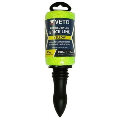 Image of TIMCO Nylon Brick Line on Winder Yellow 1.5mm x 100m