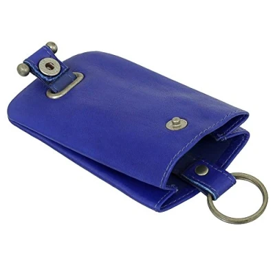 Image of Leather Key Case VariousColours Blue