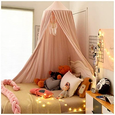 Image of Bed Canopy Kids Dome Mosquito Net Play Tent Nursery Room Decorations Hanging Dirty Dusty Canopies Pink 1(Height:2.5M)