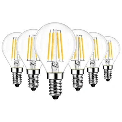 Image of LVWIT 7W SES E14 LED Bulb,Small Screw Light Bulb E14,G45 Golf Ball Filament 75W Incandescent Equivalent,1055Lm Super Bright, Warm White 2700K, Vintage Globe Bulb,Not dimmable(6 Pack)