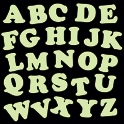 Image of Baker Ross AX183 Glow In The Dark Alphabet Stickers Pack of 300, Kids Stickers, Ideal for Children&#039;s Arts and Crafts Projects, Great Card Making Scrapbooking