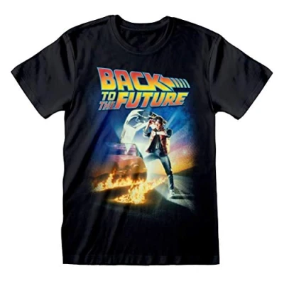 Image of Spiral Back to The Future Poster Front Print T Shirt Black XXL