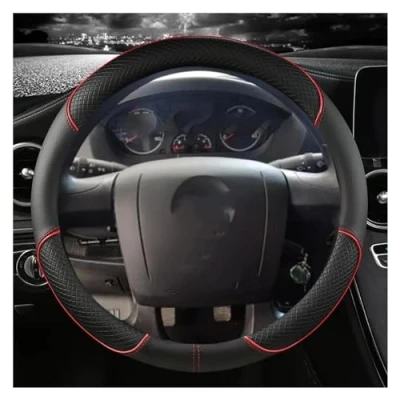 Image of For Fiat Ducato Peugeot Boxer Citroen Jumper Relay Ram Microfiber Leather Car Steering Wheel Cover Auto Accessories Wheel(RED)