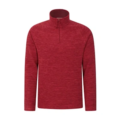 Image of Mountain Warehouse Snowdon Mens Micro Fleece Top Warm, Breathable, Quick Drying, Zip Collar Sweater, Soft &amp; Smooth Pullover For Autumn Winter, Travelling, Walking Dark Red 4XL