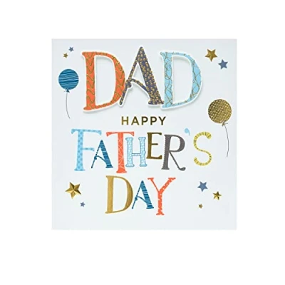 Image of UK Greetings Father&#039;s Day Card For Dad With Envelope Bold Letter Design
