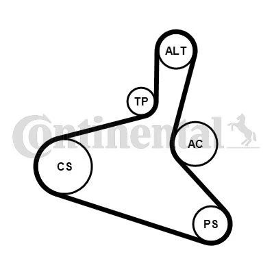 Image of 083124, 083128, 0831Q5 Timing belt kit CONTITECH CT744K1 101 PEUGEOT: 306 Hatchback, 205 II 206 CITROËN: BX Hatchback