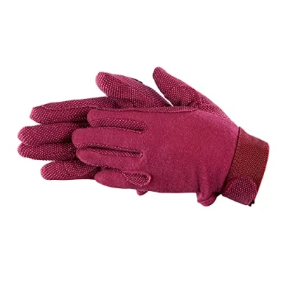 Image of PFIFF 011318 Unisex Cotton Riding Gloves Red Bordeaux XXL