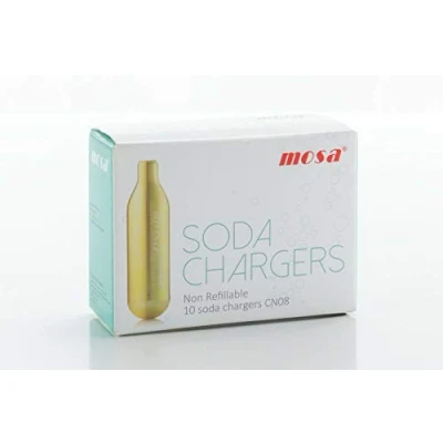 Image of 20 x 8g CO2 soda capsules carbonic acid cartridges for soda, siphons &amp; water bubbler
