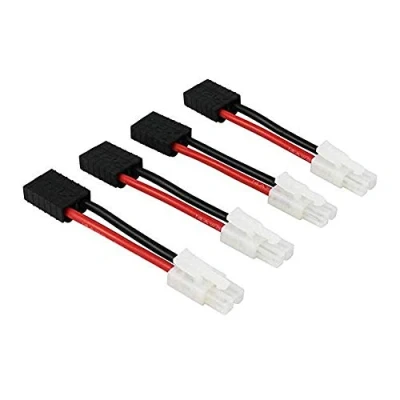 Image of FLY RC 4pcs Male Tamiya to Female TRX Traxxas Connector Adapter Cable for Airplane Lipo NiCd NiMH Battery ESC Charger (Pack of 4)