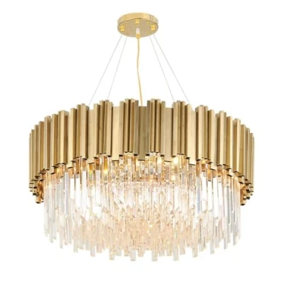 Image of Pendant Light,Crystal Chandelier, Crystal Ceiling Light Modern Chandelier Luxury Gold Plated LED for Villa, Hotel, Living Room, Dining Room(Size:60cm,Color:Gold)