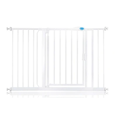 Image of Bettacare Auto Close Stair Gate, 125.4cm 132.4cm, White, Pressure Fit Safety Baby Barrier for Doors Hallways and Spaces, Easy Installation
