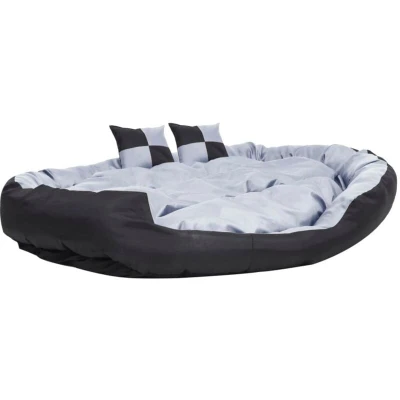 Image of vidaXL Reversible &amp; Washable Dog Cushion Grey and Black 110x80x23 cm