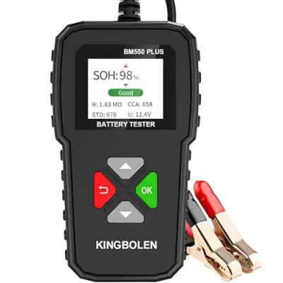 Image of Car Battery Tester 12V 24V Load Tester,KINGBOLEN BM550 PLUS 100 2000 CCA Charging Cranking System Tester, Accurate Voltage Waveform Digital Auto Analyzer for Cars Trucks SUV Motorcycle