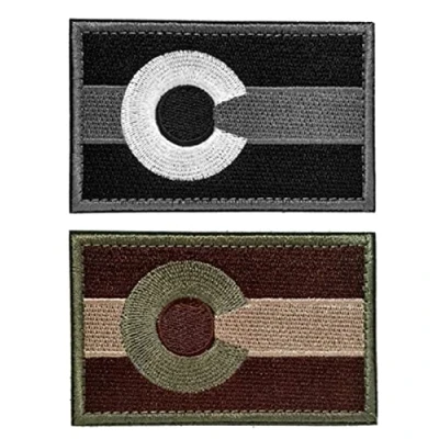 Image of Zcketo 2 Pieces Colorado State Tactical Flag Patch, Embroidered Fastener Hook &amp; Loop Applique Emblem Patches for Attaching to Caps,Bags,Backpacks,Clothes,Vest,Travel,Tactical,Military Decor