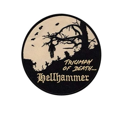 Image of Hellhammer Triumph Of Death Patch Badge Embroidered Iron on Applique Souvenir Accessory