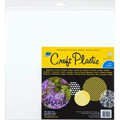 Image of Grafix Craft Plastic Sheets 12&quot;x12&quot; 4/Pkg Opaque White .010, Multi, 12 x Inch