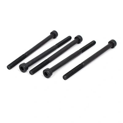 Image of Sourcingmap M4x60mm Partially Threaded Hexagon Socket Head Cap Screws Bolts Black 5pcs