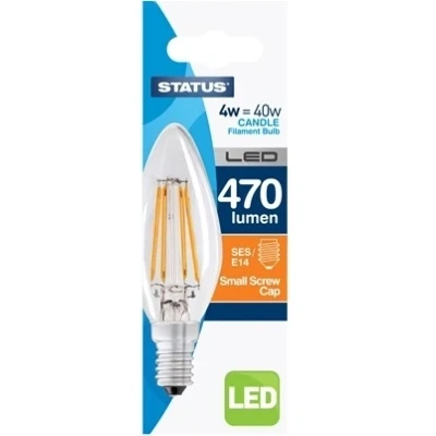 Image of Status 4W Candle LED Filament Bulb SES