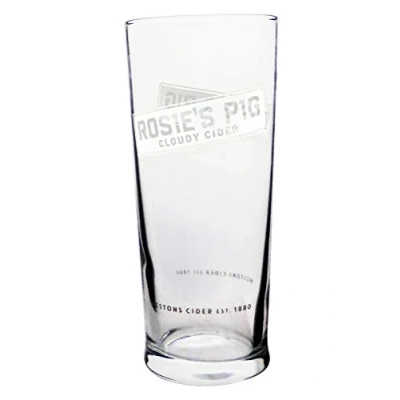 Image of Rosie&#039;s Pig Personalised Cloudy Cider Drinking Glass One Pint Enter Your Own Custom Text