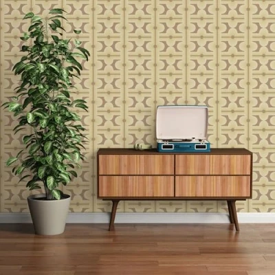Image of A.S. Création Retro 70&#039;s Panel Wallpaper Brown/Green Chic 395333 8.50m x 0.53m Paste The Wall