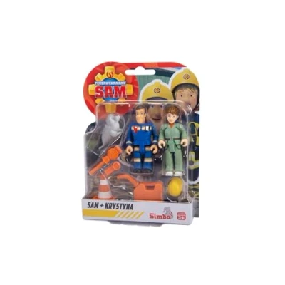 Image of Fireman Sam Figures Double Pack V, 4 Assortments, with New Uniforms, Each 2 Figures, 1 Animal and Accessories, Movable, 7.5 cm, from 3 Years